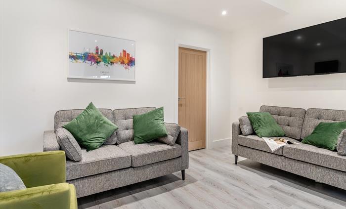 lounge with 55" smart TV